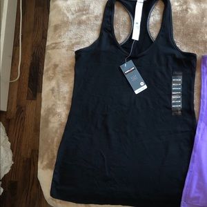 Black racerback yoga exercise tank